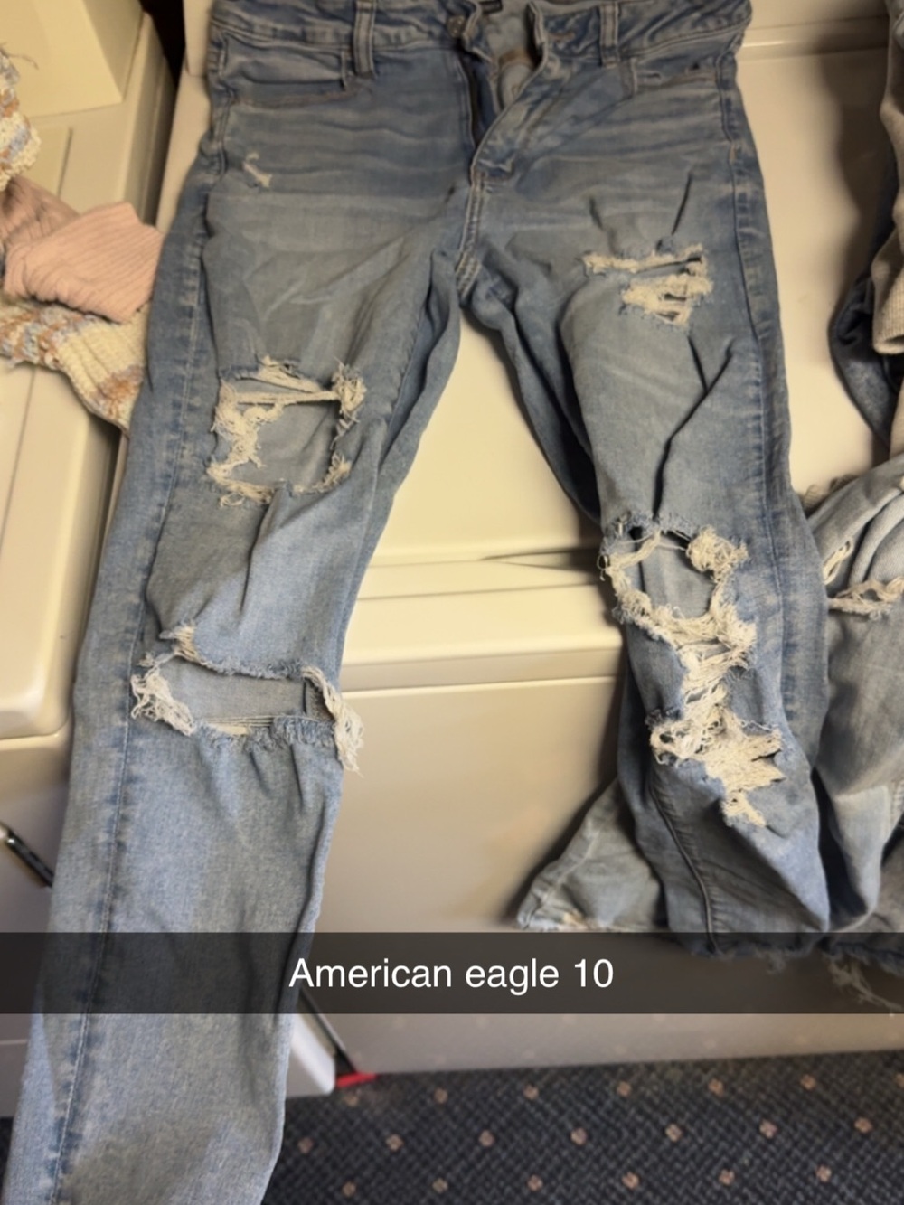 American Eagle Outfitters Light Blue Ripped Jeans